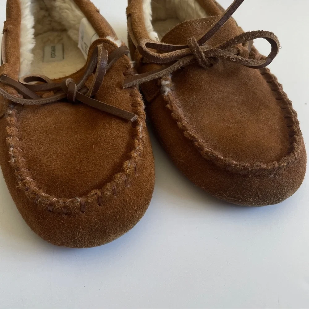 Crewcuts shearling lodge moccasins slippers